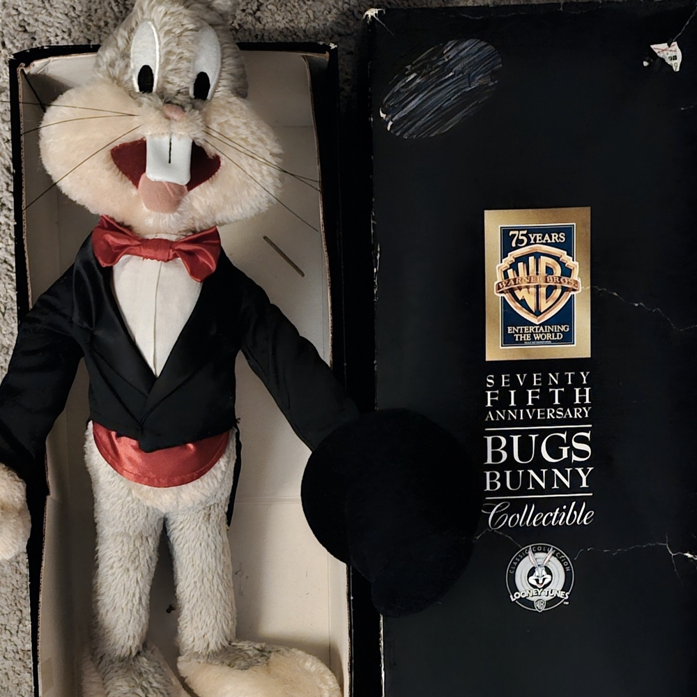 Warner Bros Bugs Bunny 75th Anniversary Collectible in Black and Gold